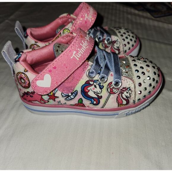 SKECHERS TWINKLE TOES Girls Light Up Shoes Sneakers Toddler Sz.6 unicorn - Picture 1 of 6